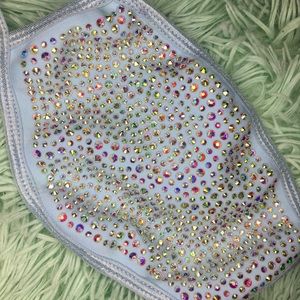 Custom handmade blue AB Crystal